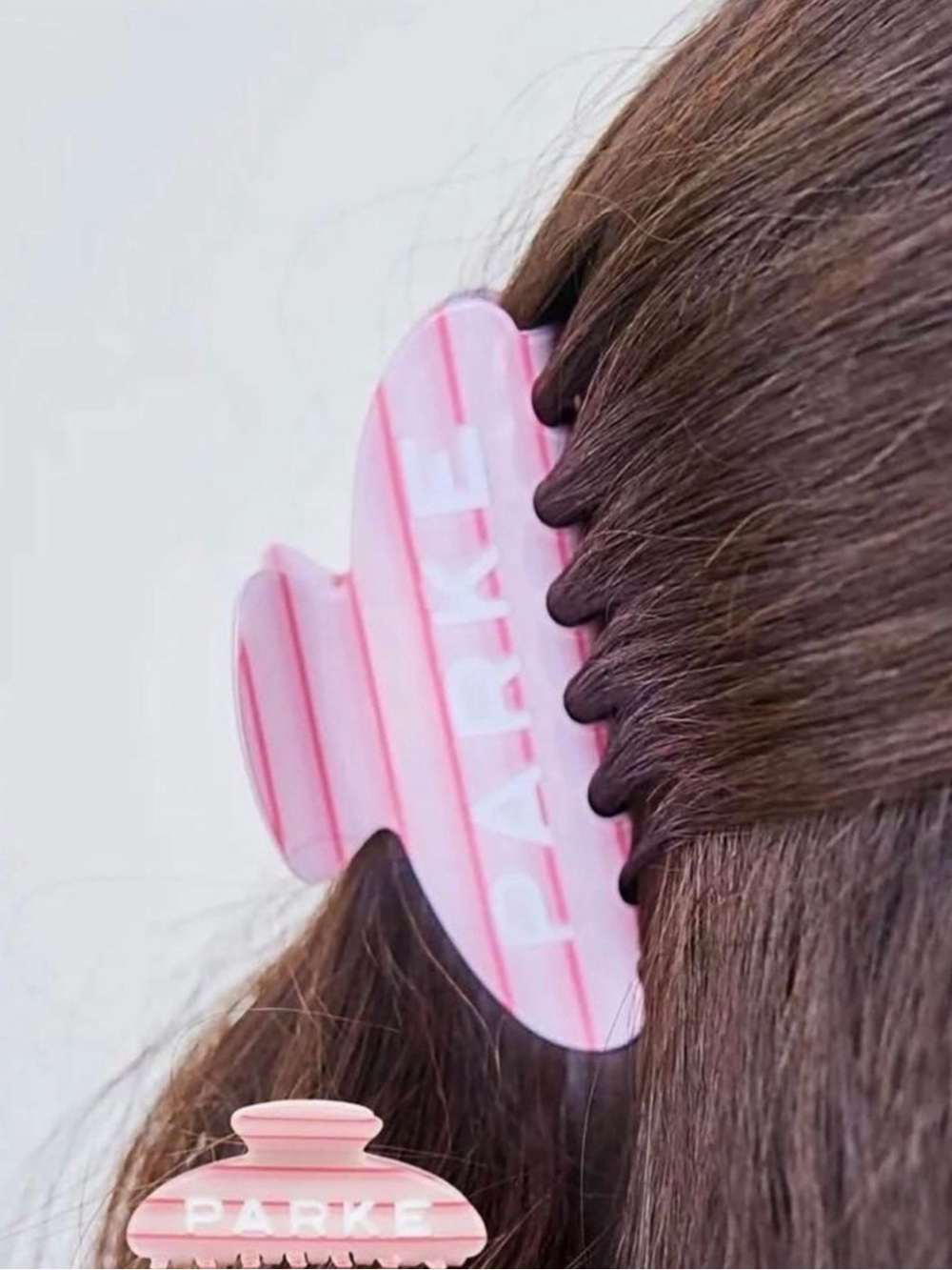 Parke Pink stripe IT’S A GIRL Hair Clip w/bag SOLD OUT Rare NWT Pretty